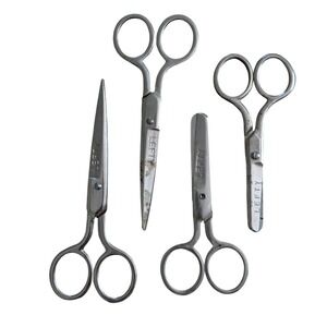 Vintage LEFTY Kids Youth Scissors Set of 4 Left Handed Metal Safety Shears